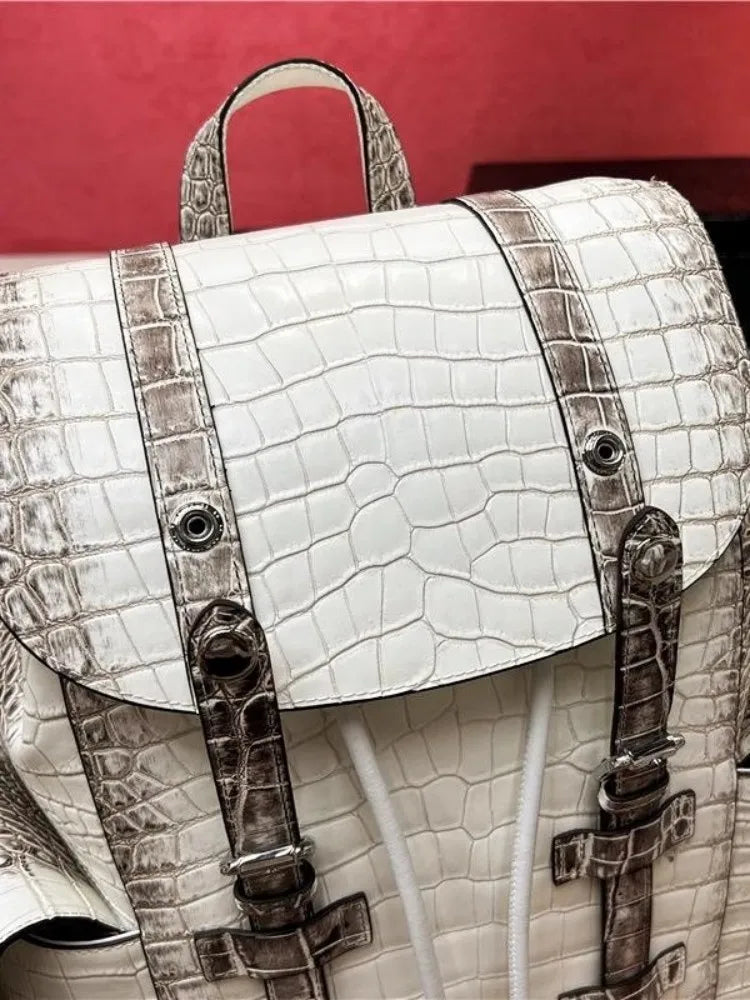 Luxe Croc-Embossed Multi-Tone Backpack
