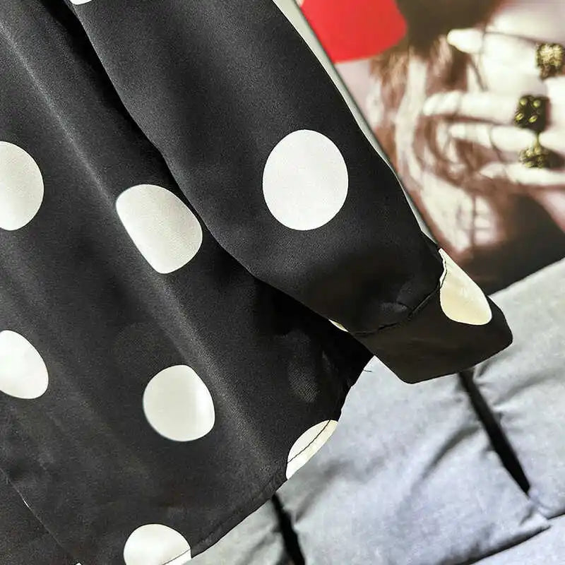 Polka Dot Printed Button-Up