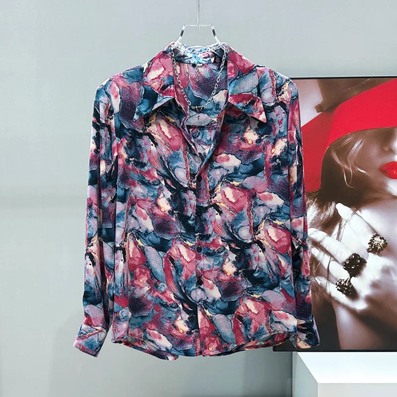 Combustible Printed Button-Up