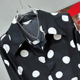 Polka Dot Printed Button-Up