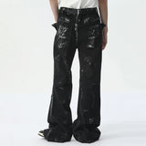 Distressed Onyx Flare Denim Pants