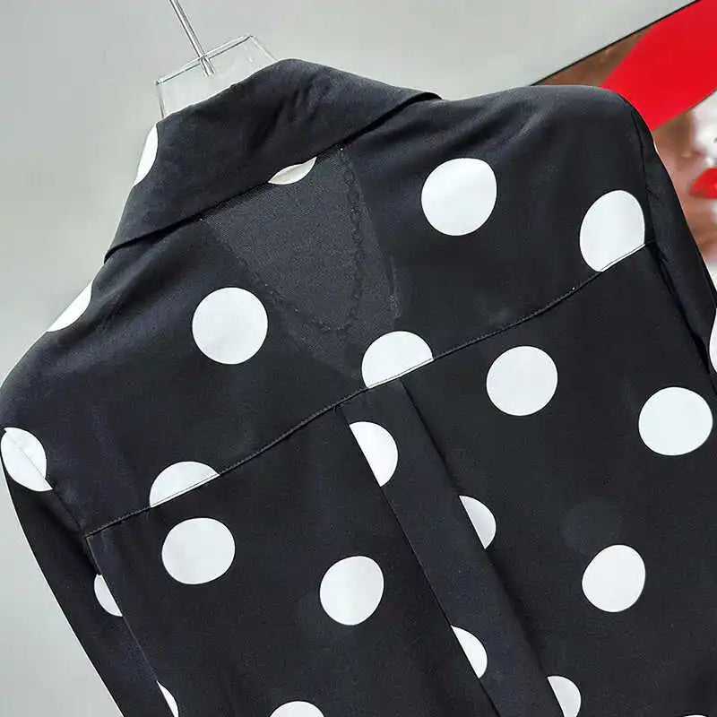 Polka Dot Printed Button-Up