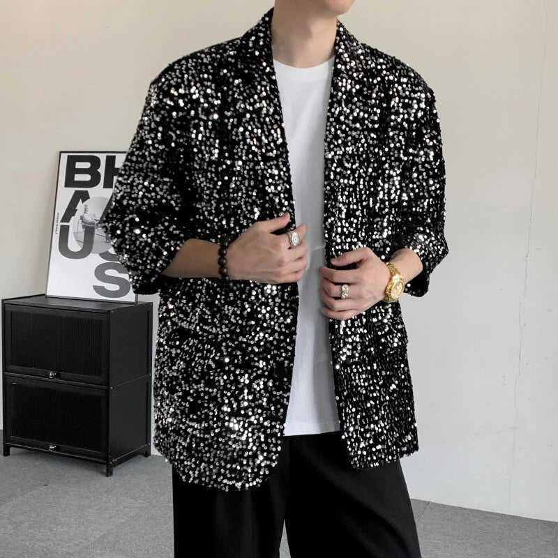 Fully Loaded Sequin Button Up Shirt