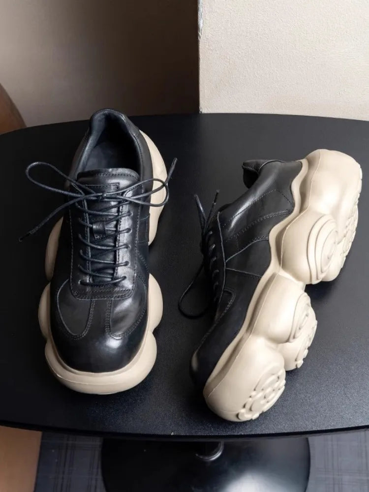 Monarch Crest Chunky Leather Sneakers