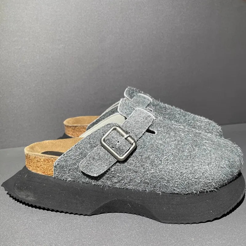 Suede Leather Platform Sandals