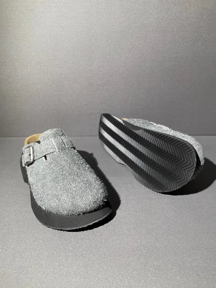 Suede Leather Platform Sandals