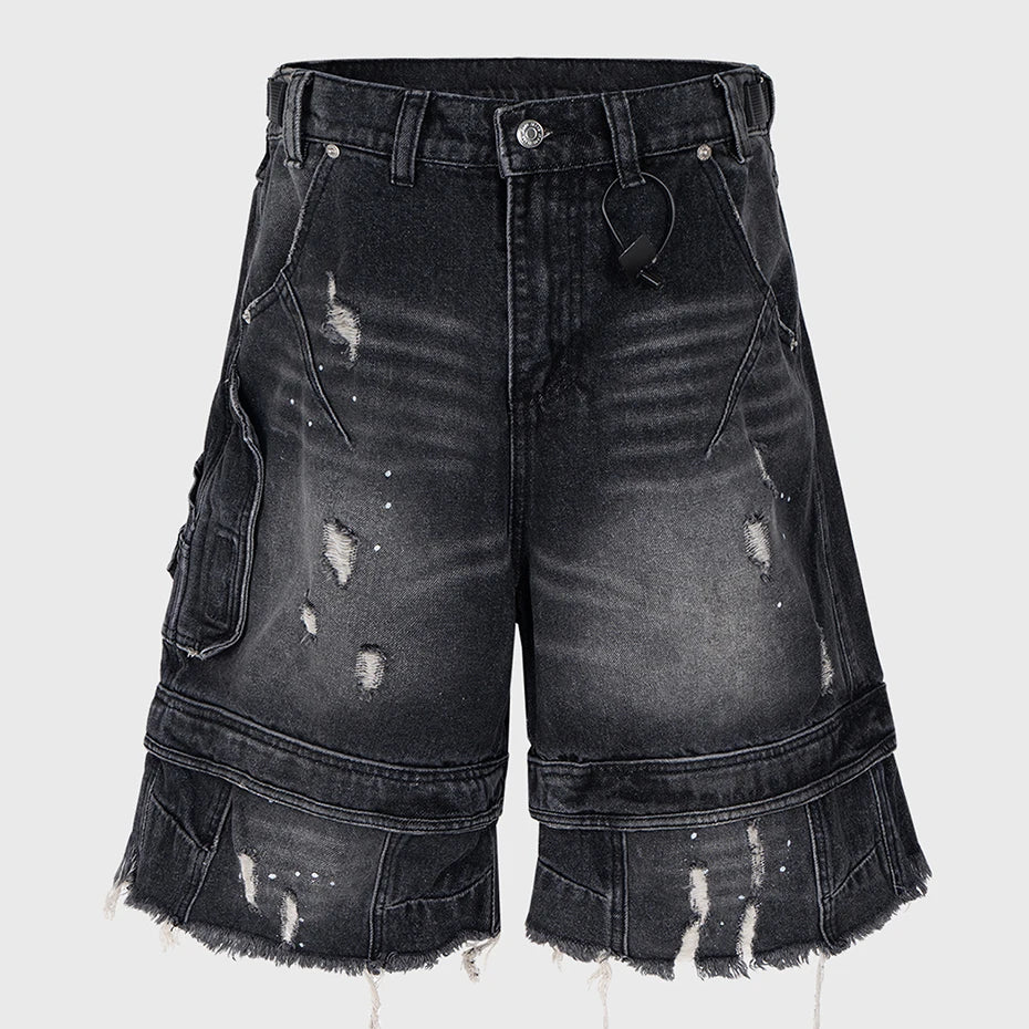Denim Wide Leg Loose Shorts