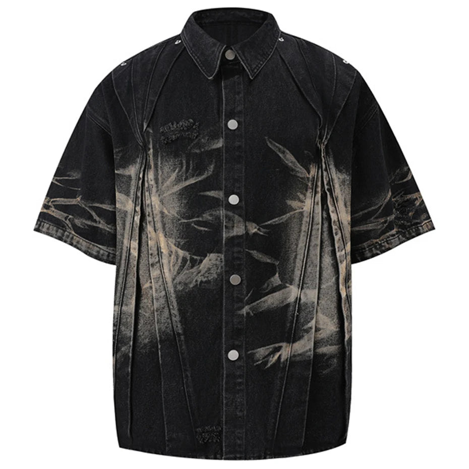 Static Fade Pleated Denim Shirt