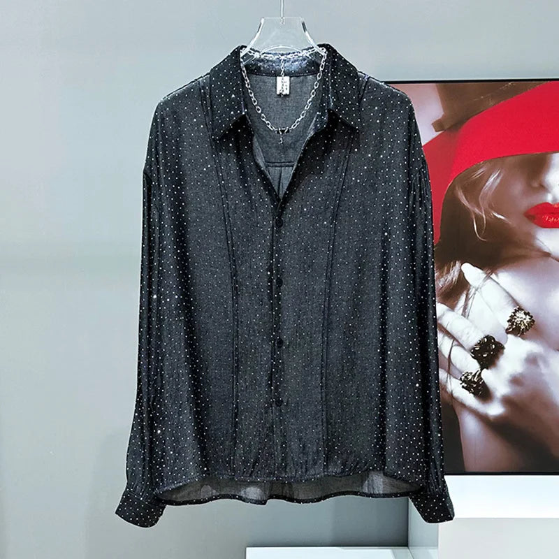 Micro Studded Long Sleeve Shirt