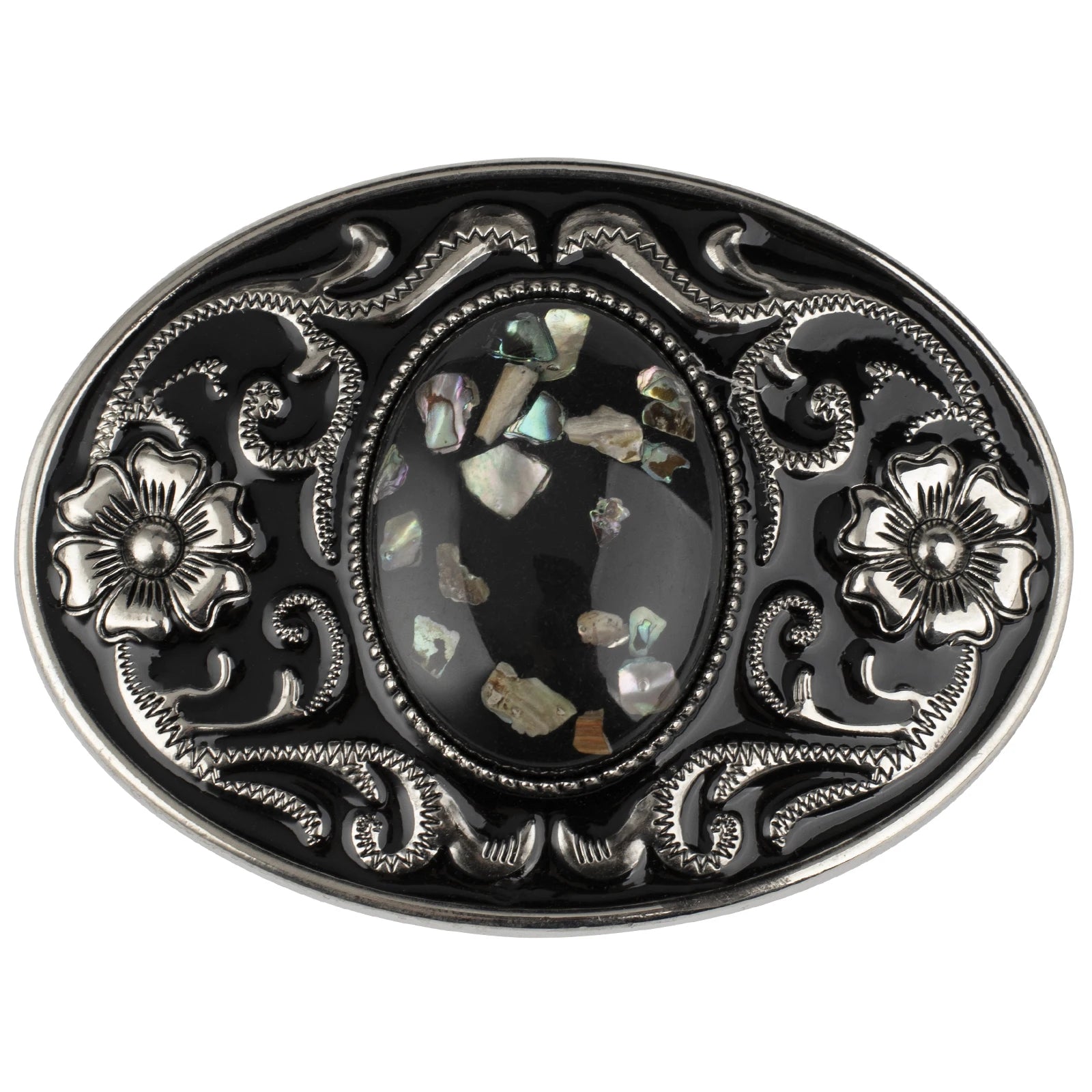 Western Stone Floral Belt Buckle