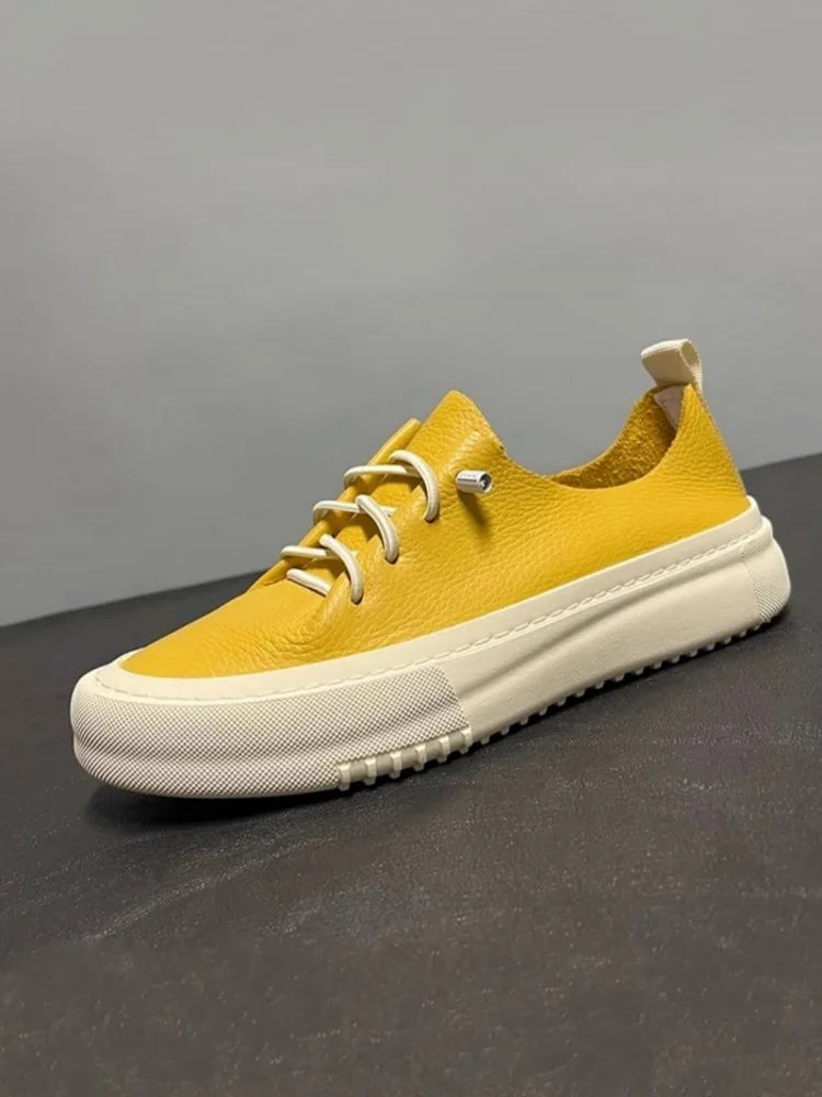 Onyx Crest Leather Low-Top Sneakers