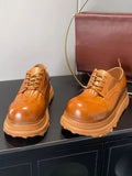 Derby Cowhide Platform Dress Shoes