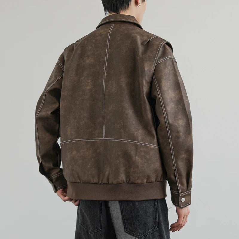 PU Leather Utility Jacket
