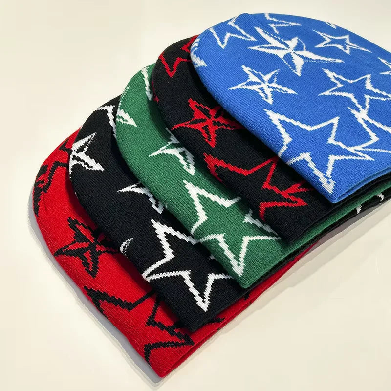 five-pointed star y2k beanie