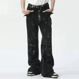 Distressed Onyx Flare Denim Pants