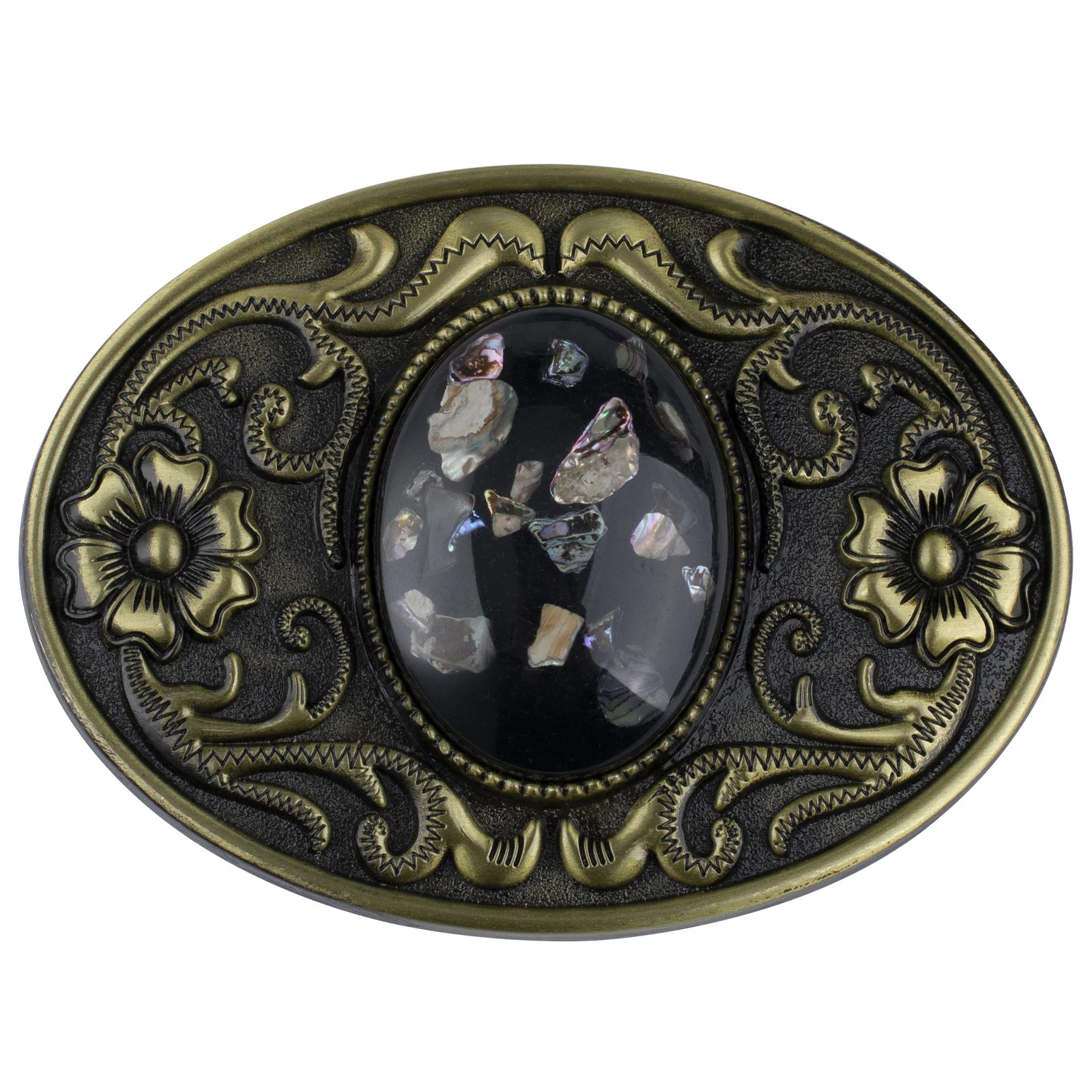 Western Stone Floral Belt Buckle