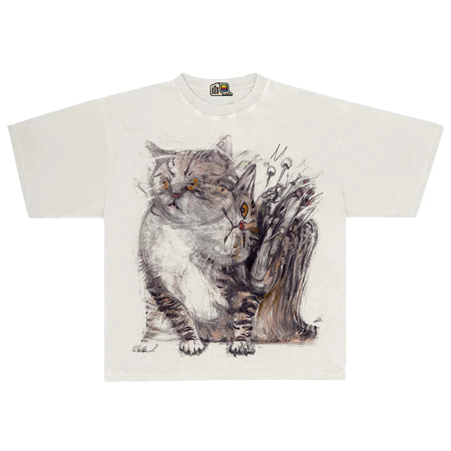Artistic Cat Graphic Tee