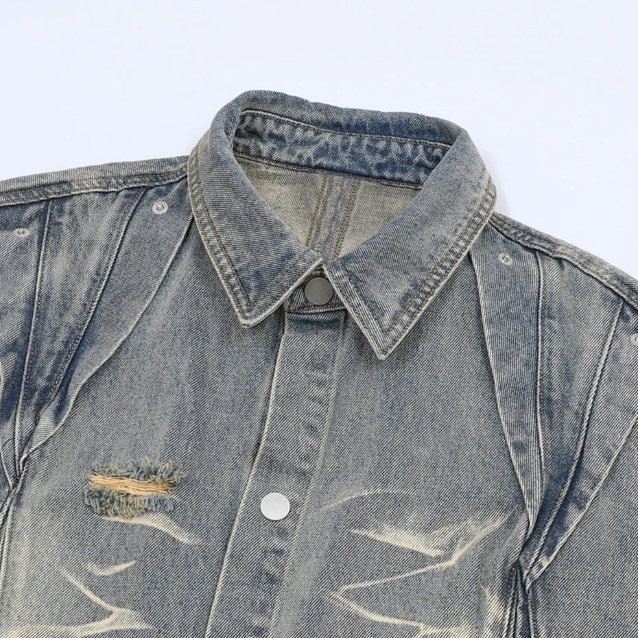 Static Fade Pleated Denim Shirt