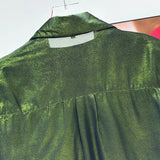 Glossy Moss Button-Up