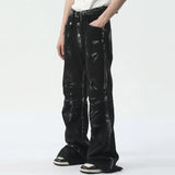 Distressed Onyx Flare Denim Pants