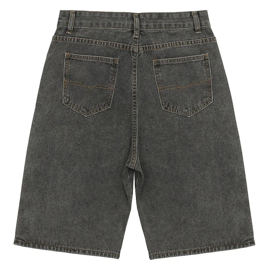 Double zipper Sided Denim Shorts