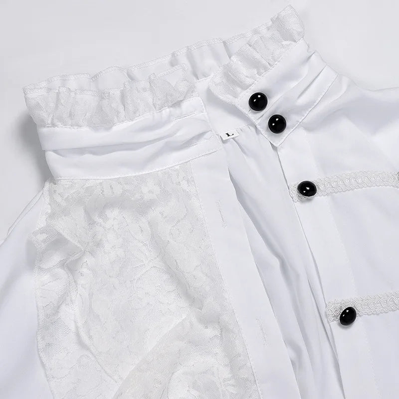Lace Ruffle Lantern Sleeve Renaissance Shirt