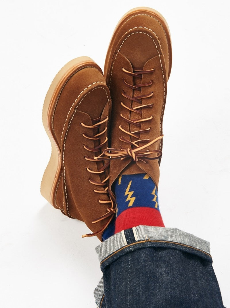 LIMETLISS Suede Moccasin Handmade Ankle Boots