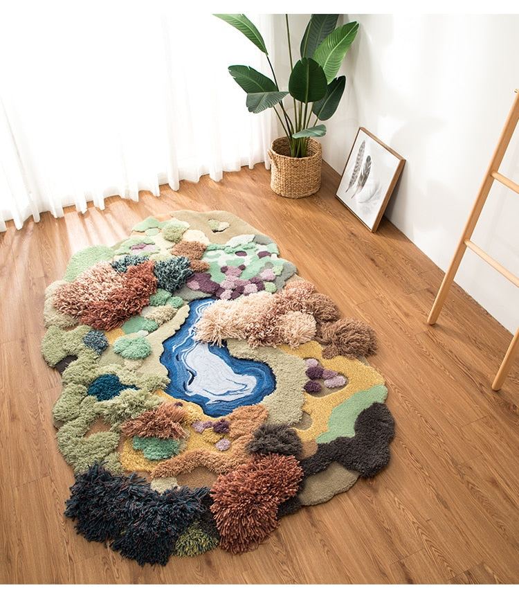forest handmade 3D rug
