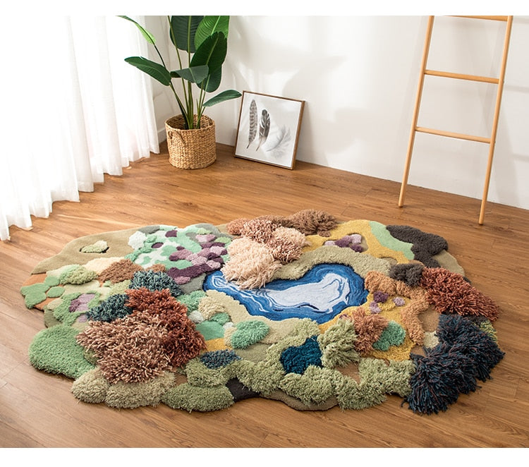 forest handmade 3D rug
