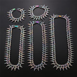 Iced Out Spiked Cuban Link Chain