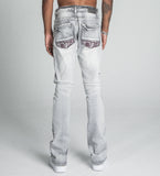 AJ27SK LACE FADED WASH STACKED JEANS