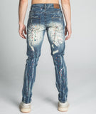 AJ738SL-1 SPLASH PAINT VINTAGE SLIM JEANS
