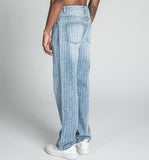 AJ01L-2 CLASSIC BLUE THREAD LINE LOOSE JEANS