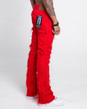 AJ672SK VERTICAL FRAYED STACKED JEANS