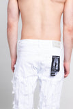 AJ672SK VERTICAL FRAYED STACKED JEANS
