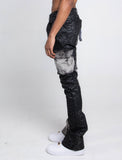 AJ33SK-2 BLACK LACE STACKED JEANS