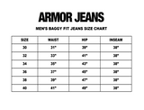AJ09-3 CLASSIC BLUE LIGHTLY DISTRESSED BAGGY JEANS
