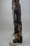 RM203B Castle - Graphic Printed Baggy Jeans