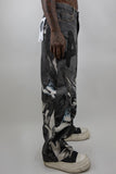 RM204B ART - Graphic Printed Baggy Jeans