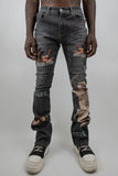 RM205SK - Graphic Printed Stacked Jeans