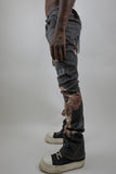 RM205SK - Graphic Printed Stacked Jeans
