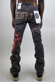 RM200SK - Graphic Printed Stacked Jeans