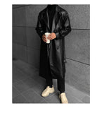 Faux Leather Trench Coat