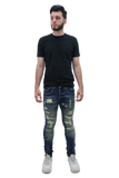 RIPPED MID-RISE SKINNY JEANS