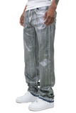 METALLIC PRINTED STACKED JEANS AJ07C