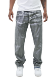 METALLIC PRINTED STACKED JEANS AJ07C