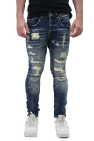 RIPPED MID-RISE SKINNY JEANS