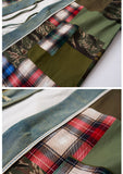 Olive Patchwork Flannel Cardigan Jacket
