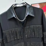 Spliced Tassel Button-Up