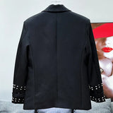 Midnight Rivet Studded Blazer